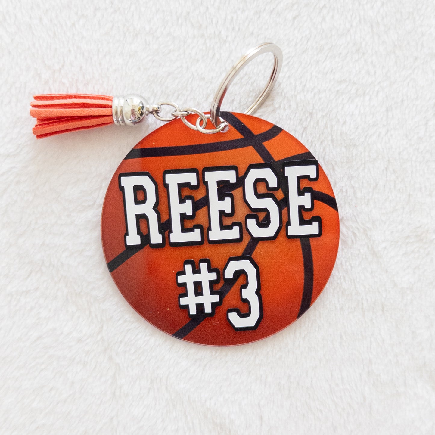 Personalized Basketball Name Keychain for Backpacks, Sports Bags, Luggage