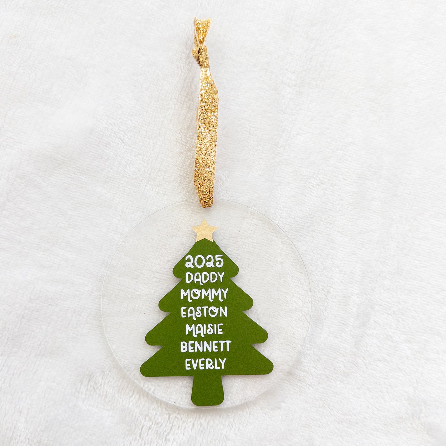 Personalized Family Christmas Ornament – Custom Acrylic Tree Design