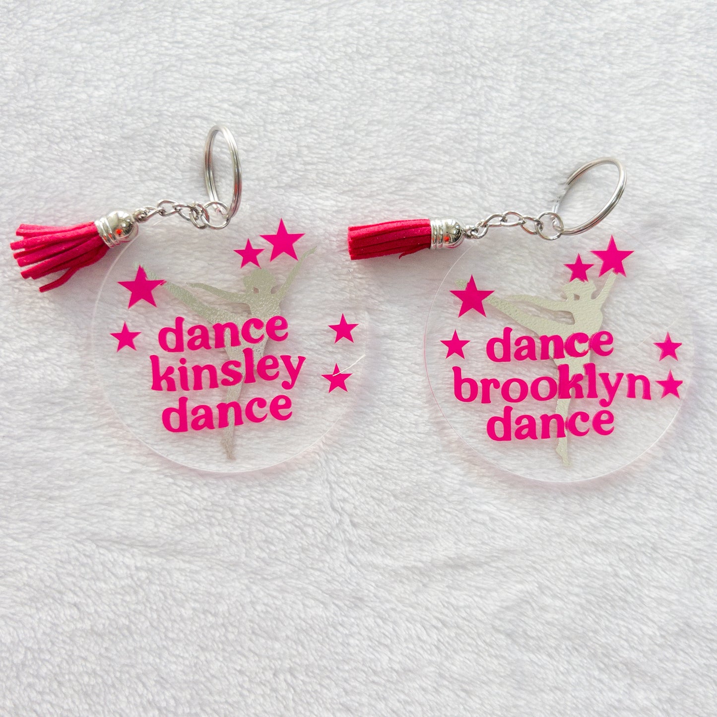 Personalized Dance Name Keychain for Backpacks, Sports Bags, Luggage