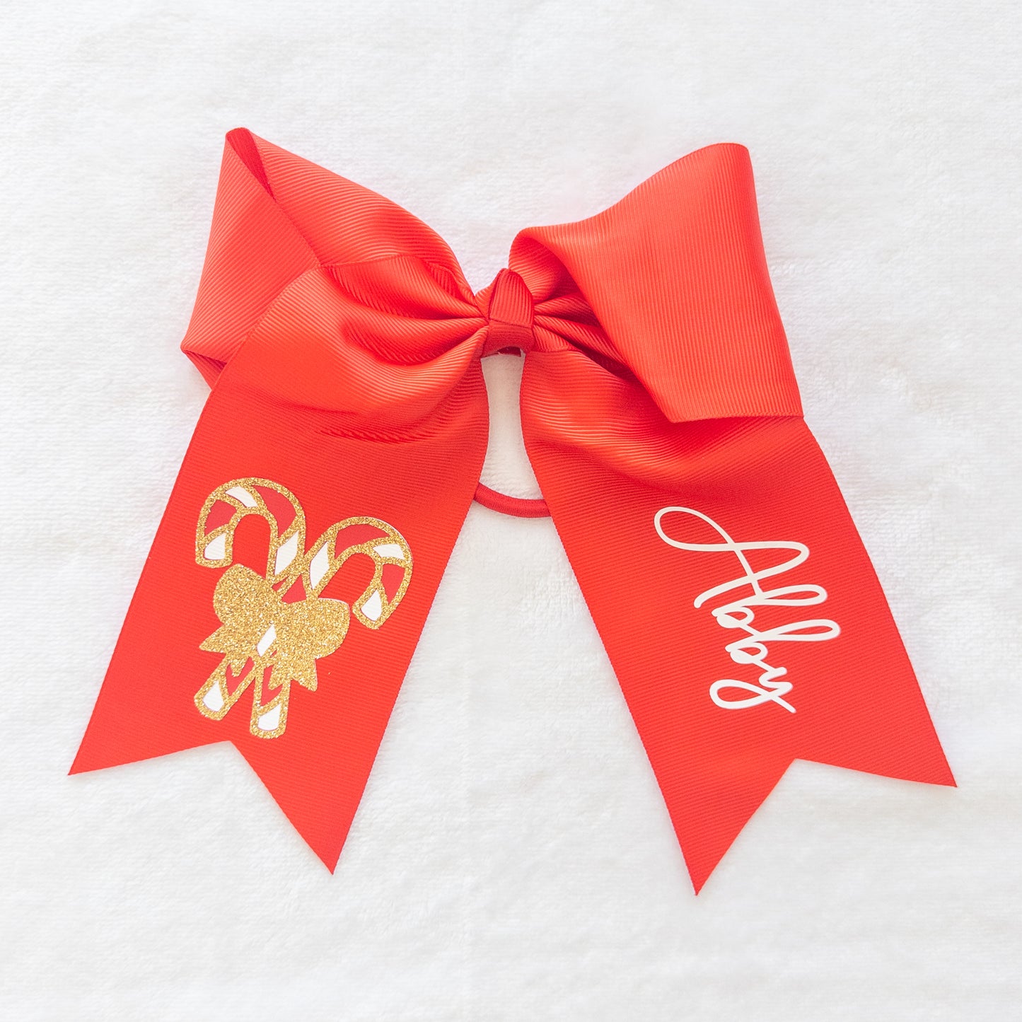 Personalized Christmas Hair Bow – Custom Name Holiday Accessory
