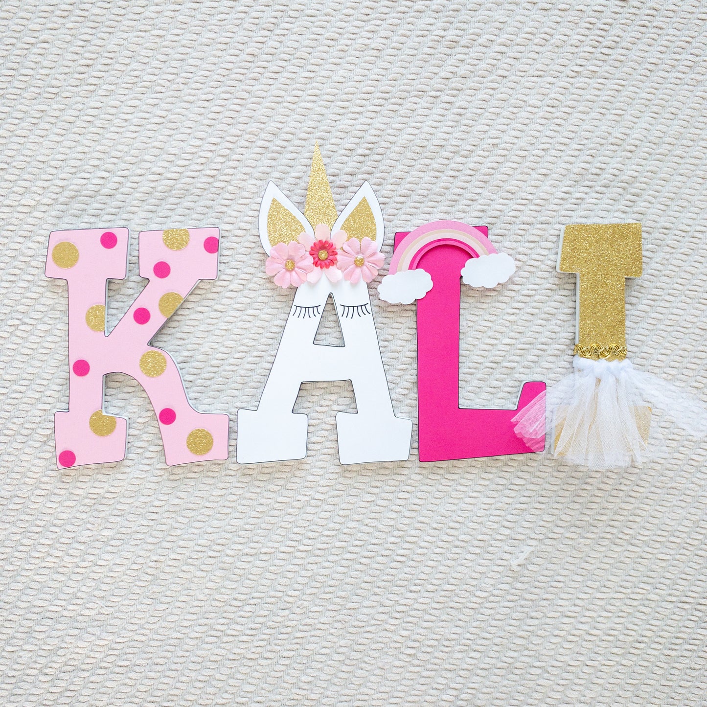 Unicorn Princess Rainbow Custom Wood Letters