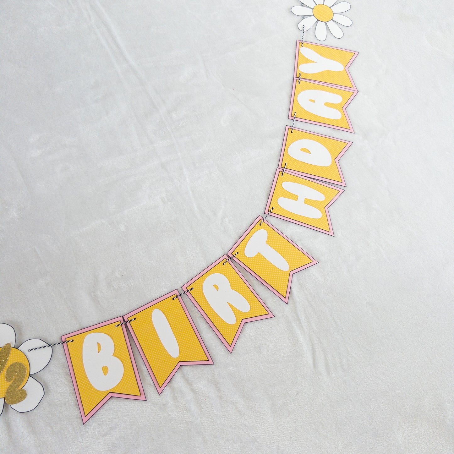 Daisy Theme Birthday Party Banner