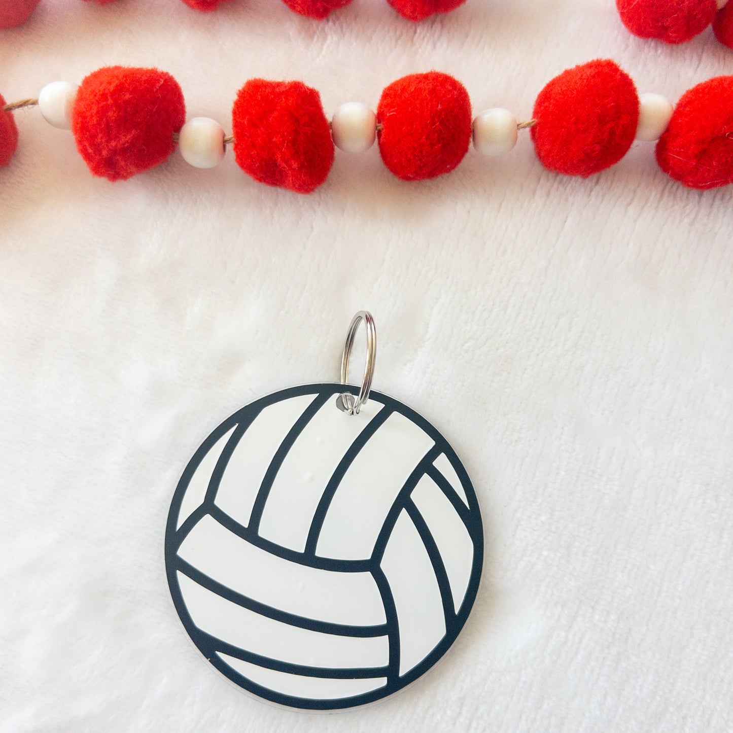 Personalized Volleyball Name Keychain for Backpacks, Sports Bags, Luggage