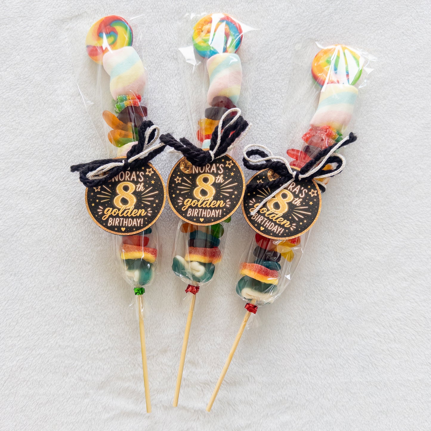 Candy Kebobs for kids birthday, baby shower, holidays, graduation