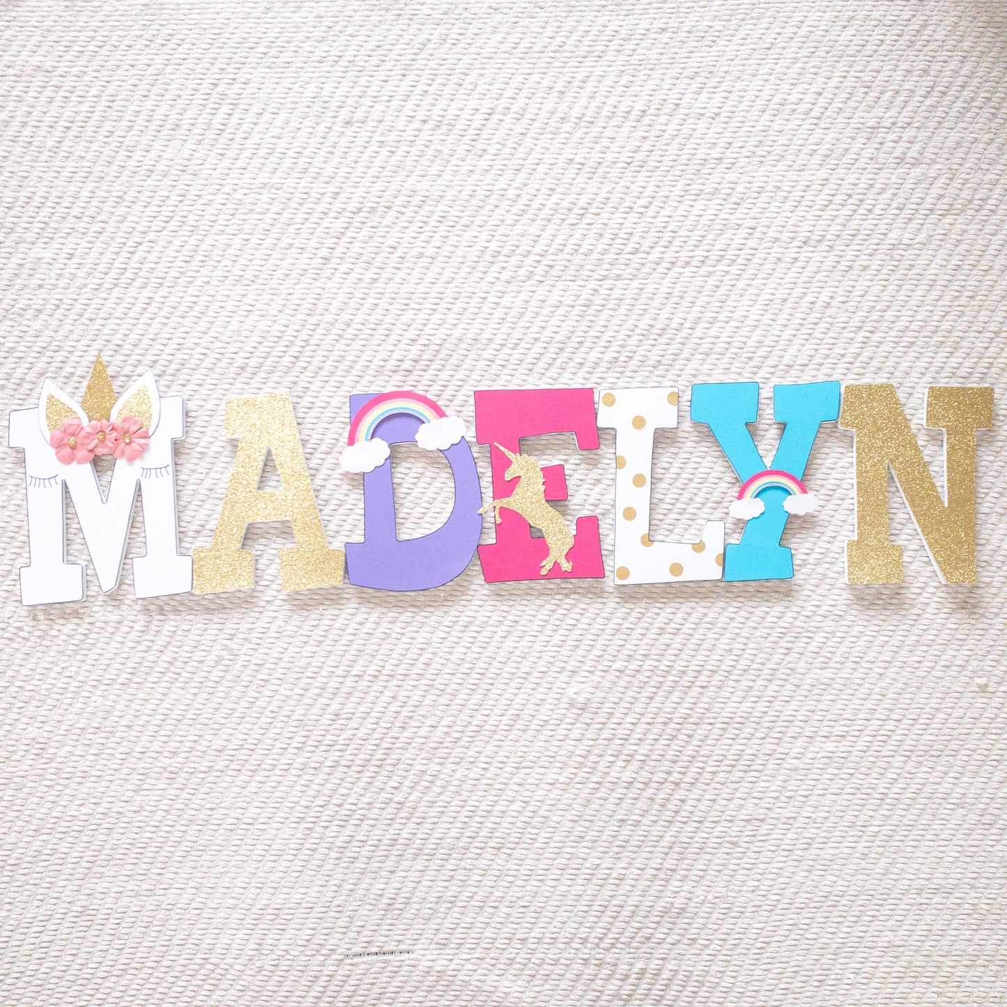 Unicorn Princess Rainbow Custom Wood Letters