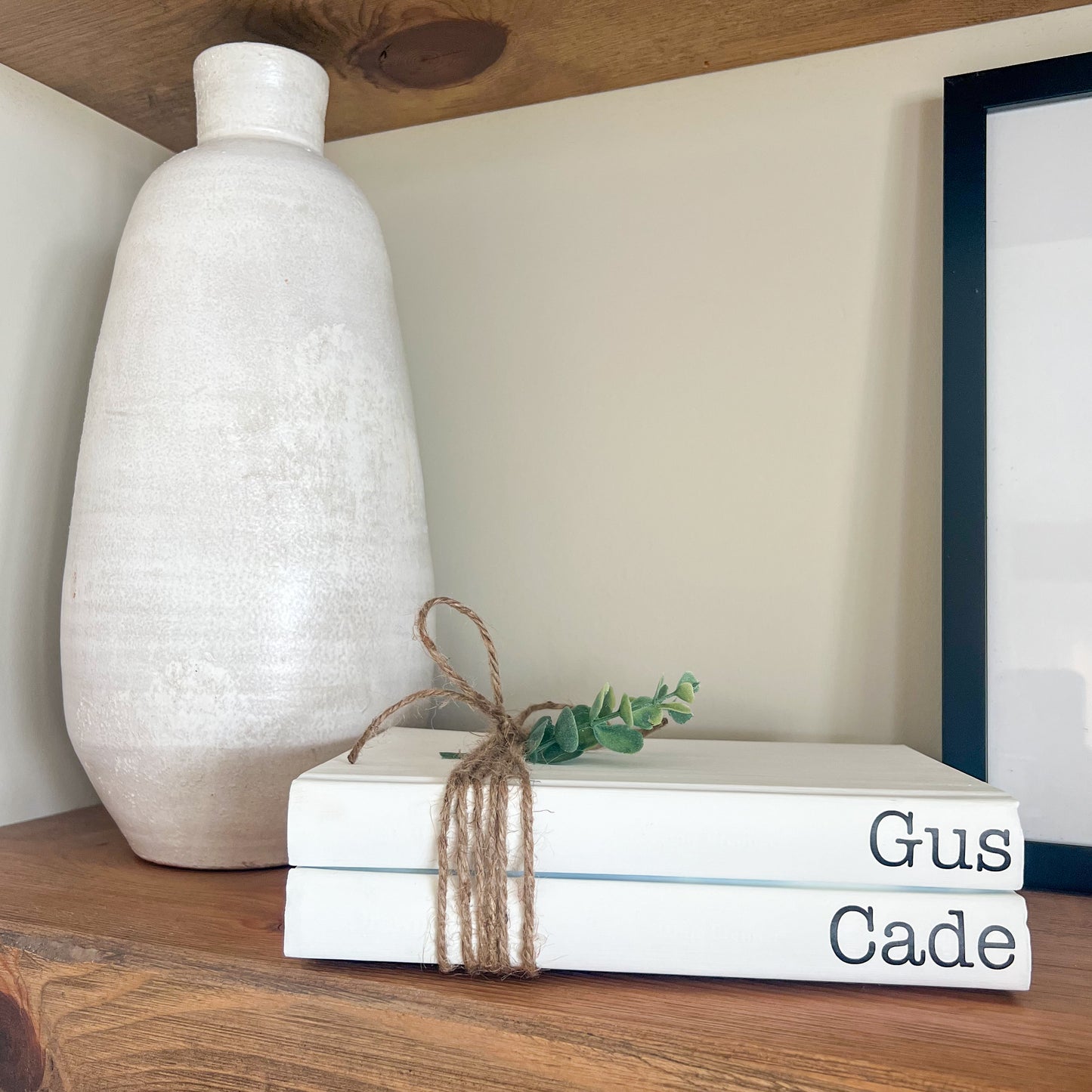 Personalized and Customized Book Stack Shelf Decor