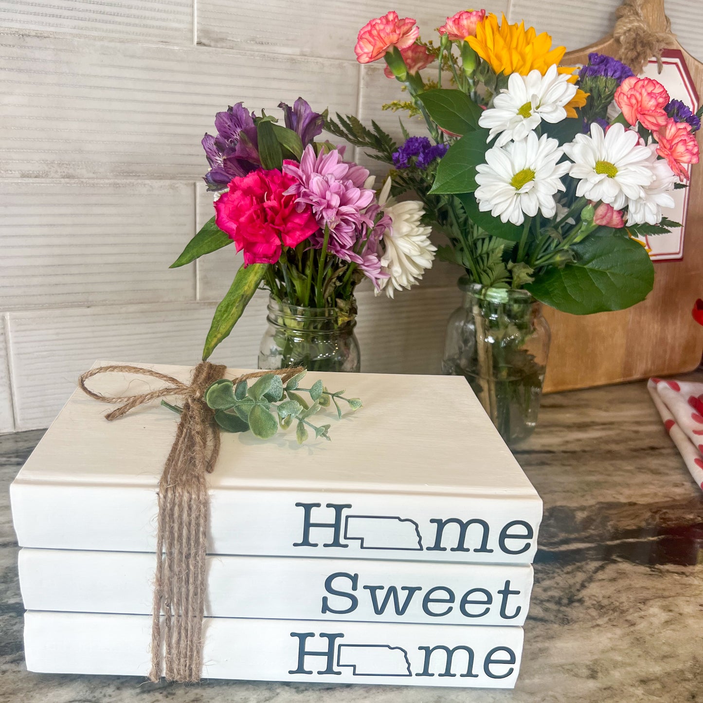 Personalized and Customized Book Stack Shelf Decor