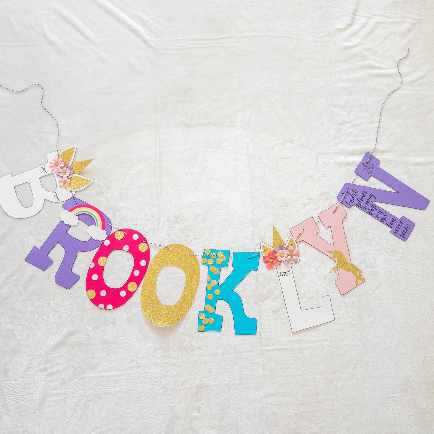 Unicorn Princess Custom Name Banner