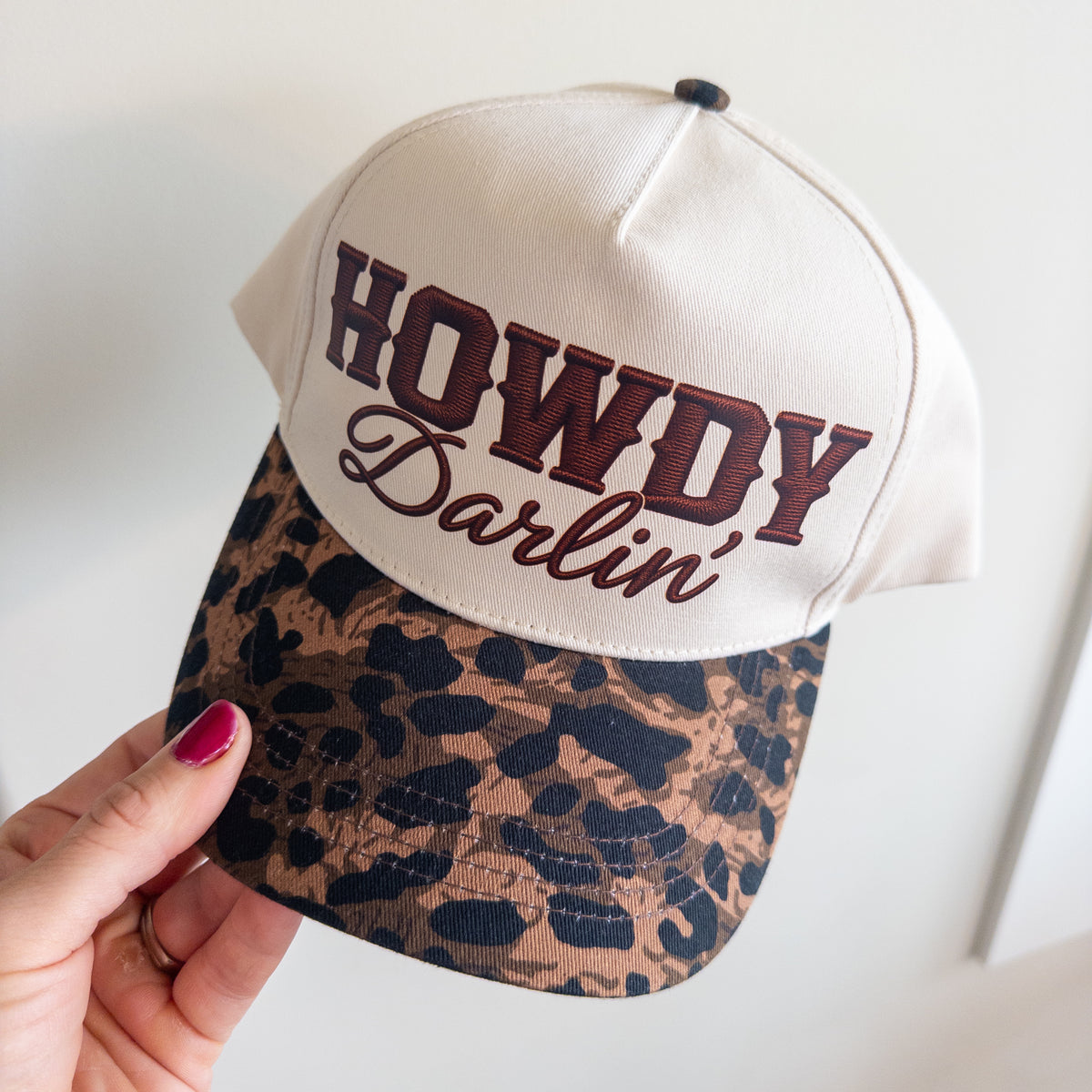 HOWDY DARLIN’ Leopard Trucker Hat
