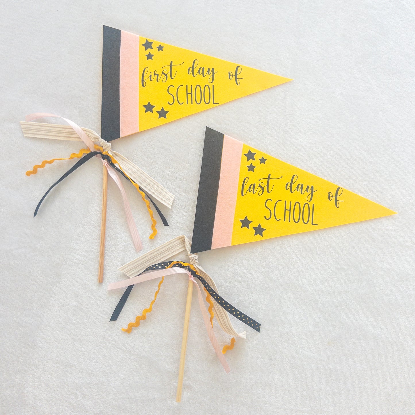 First Day and Last Day of School Pennant Flags Set