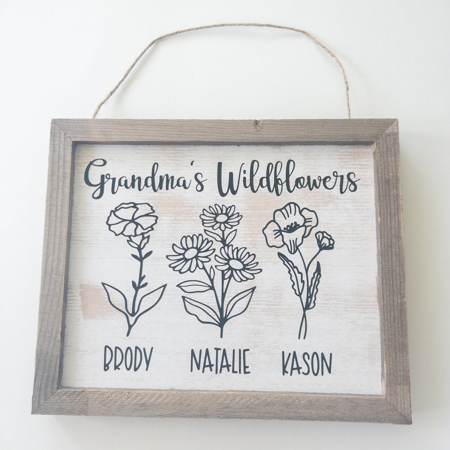 Birth Month Wildflower Personalized Wood Sign