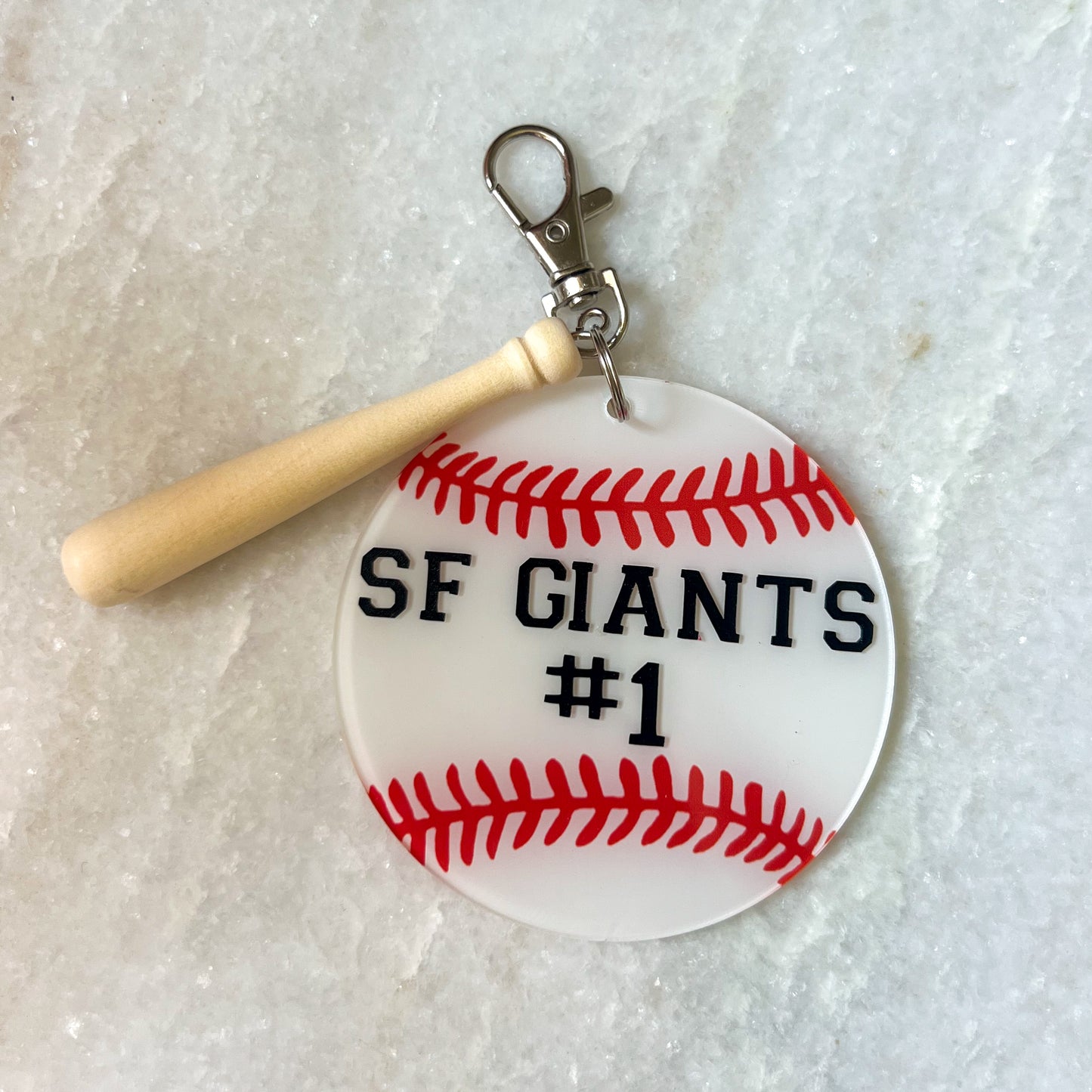 Personalized Baseball Name Keychain for Backpacks, Sports Bags, Luggage