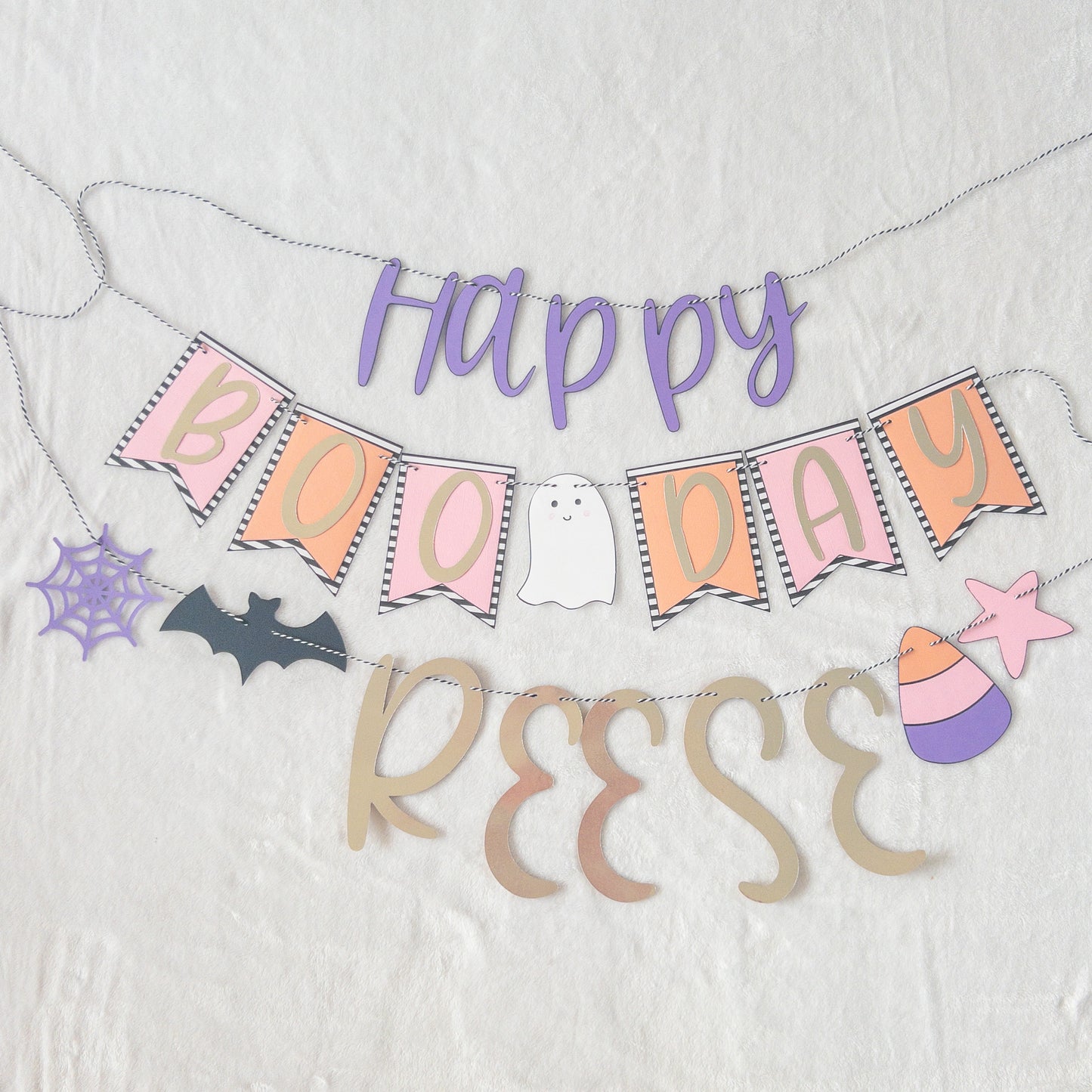 Halloween Happy BOO day Birthday Banner