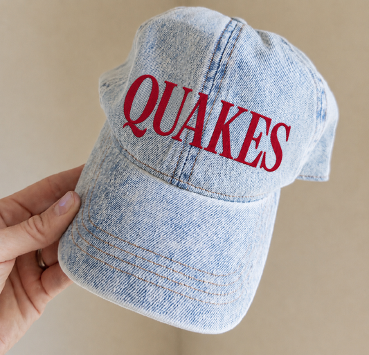 Quakes Gold Denim Hat
