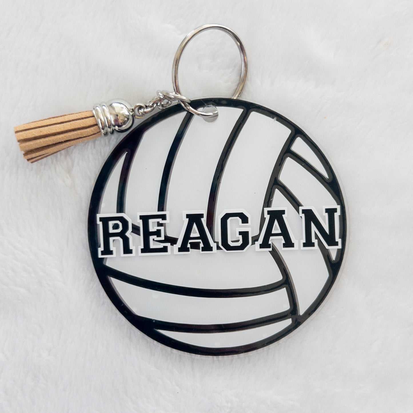 Personalized Volleyball Name Keychain for Backpacks, Sports Bags, Luggage