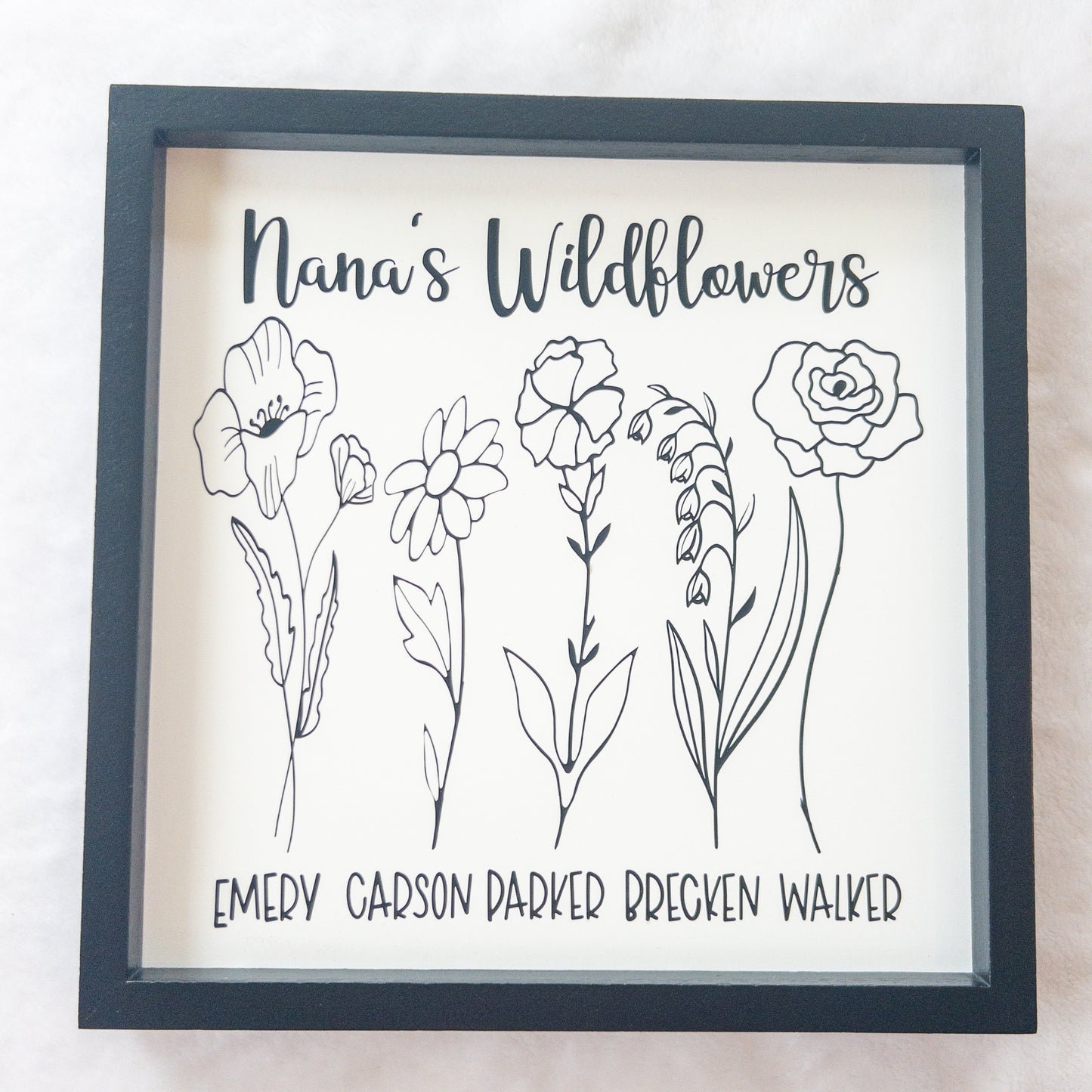 Birth Month Wildflower Personalized Wood Sign