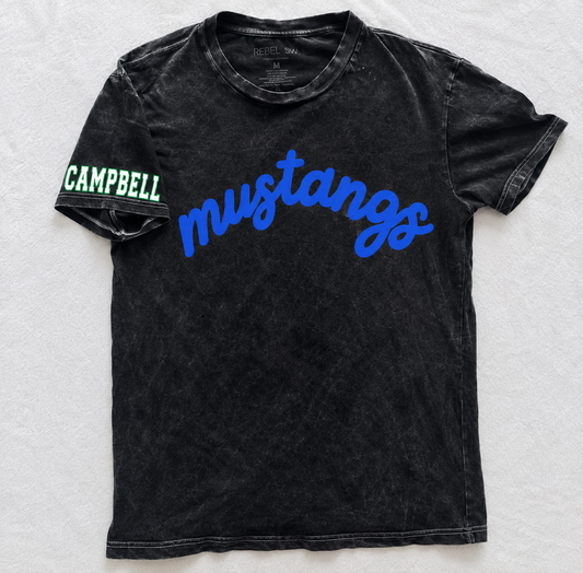 Vintage Washed Mustangs Puff Vinyl Tee